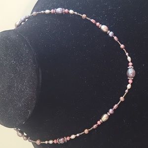 A18 Freshwater Pearl seed bead necklace
